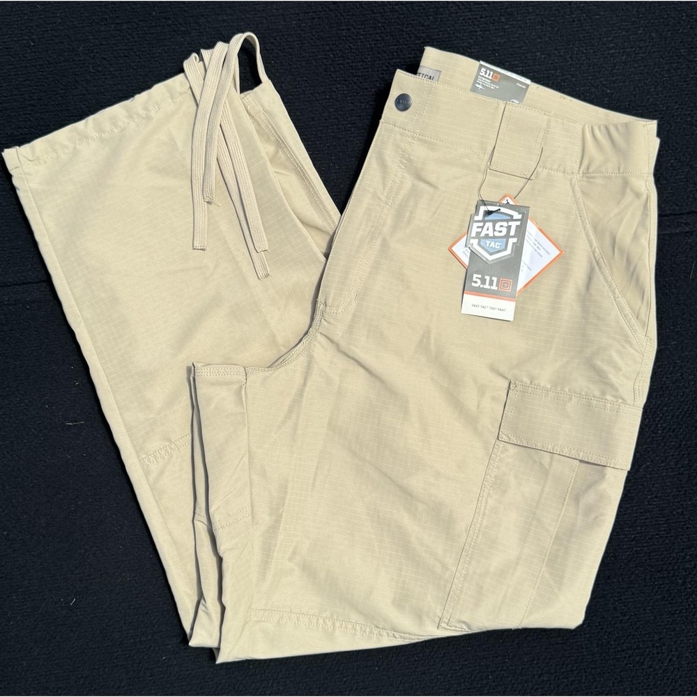5.11 Tactical Fast-Tac TDU Pants Mens 44x32 Khaki Cargo‎ Relaxed Fit Lightweight